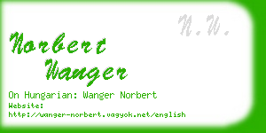 norbert wanger business card